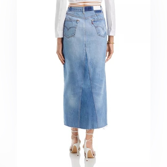 Re/Done Denim Maxi Skirt - Picture 2 of 7